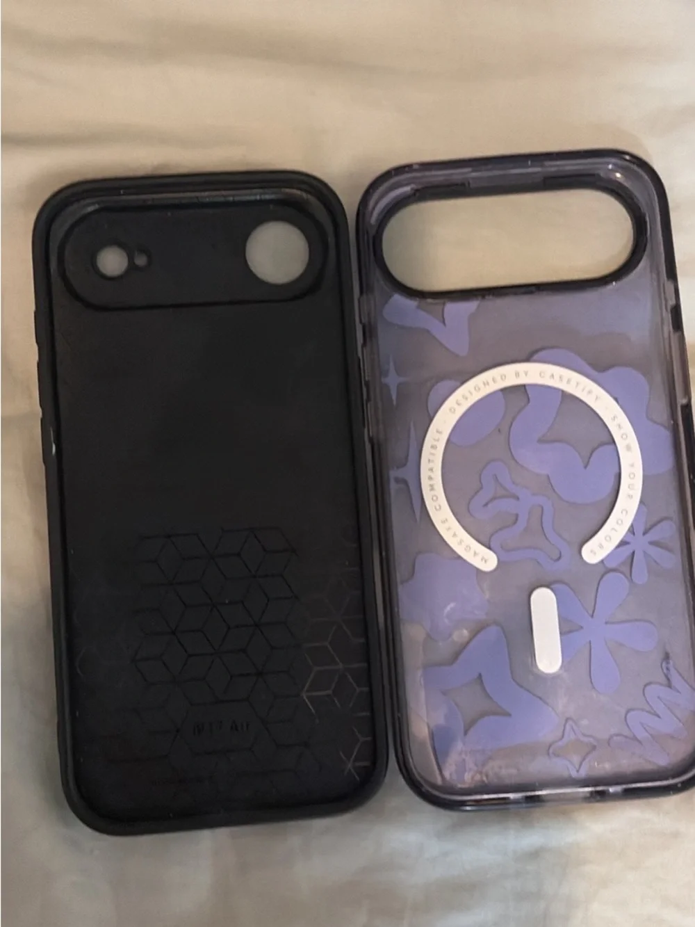 Casetify Pink & Black Clear iPhone Case Duo with Metallic Accents